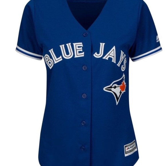 Majestic Cool Base Blue Baseball Jersey ladies size S - Picture 1 of 6